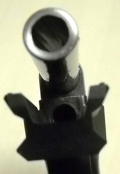 detail, Walther CCP frame front, showing gas cylinder